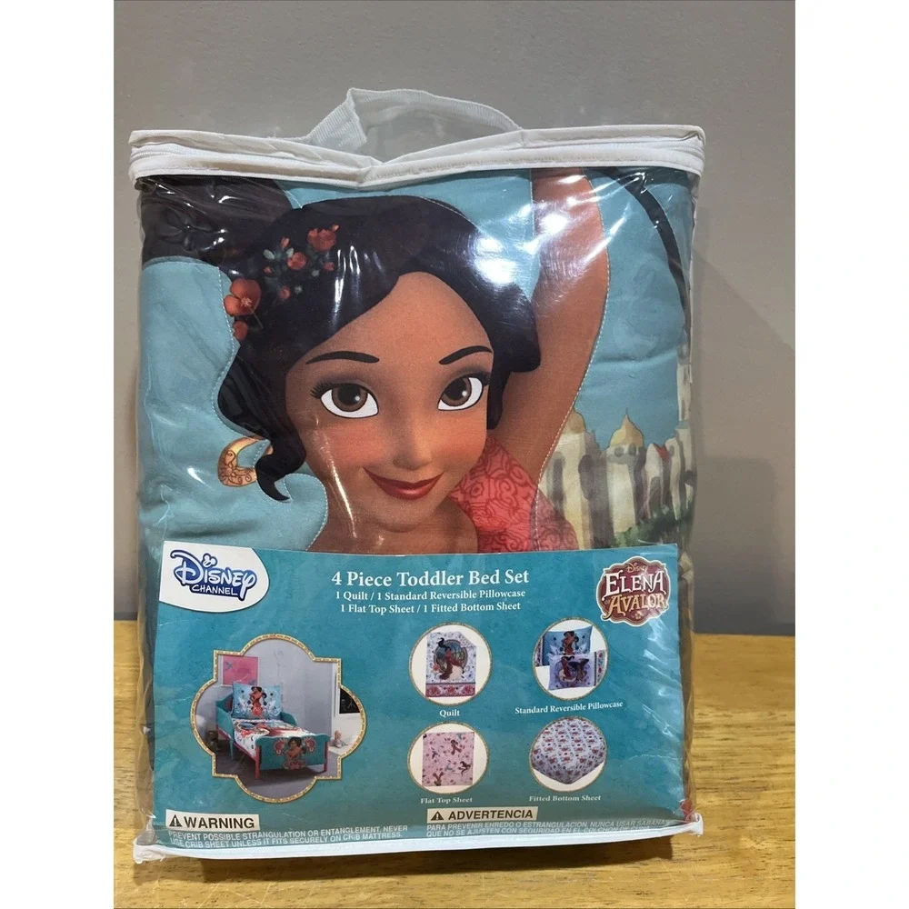 Disney Elena Of Avalor 4-Piece Toddler Bed‎ Bedding Sheets Pillowcase Comforter